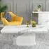 Naples Rectangular Coffee Table - White, Marble