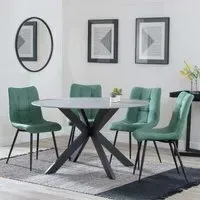 Novara 4-Seater Round Dining Set - Grey