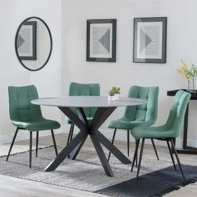 Novara 4-Seater Round Dining Set - Grey image