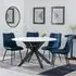 Novara 4-Seater Round Dining Set - White, Blue