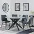 Novara 4-Seater Round Dining Set with Corona Chairs - Grey, Ceramic
