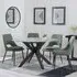 Novara 4-Seater Round Dining Set with Peyton Chairs - Green