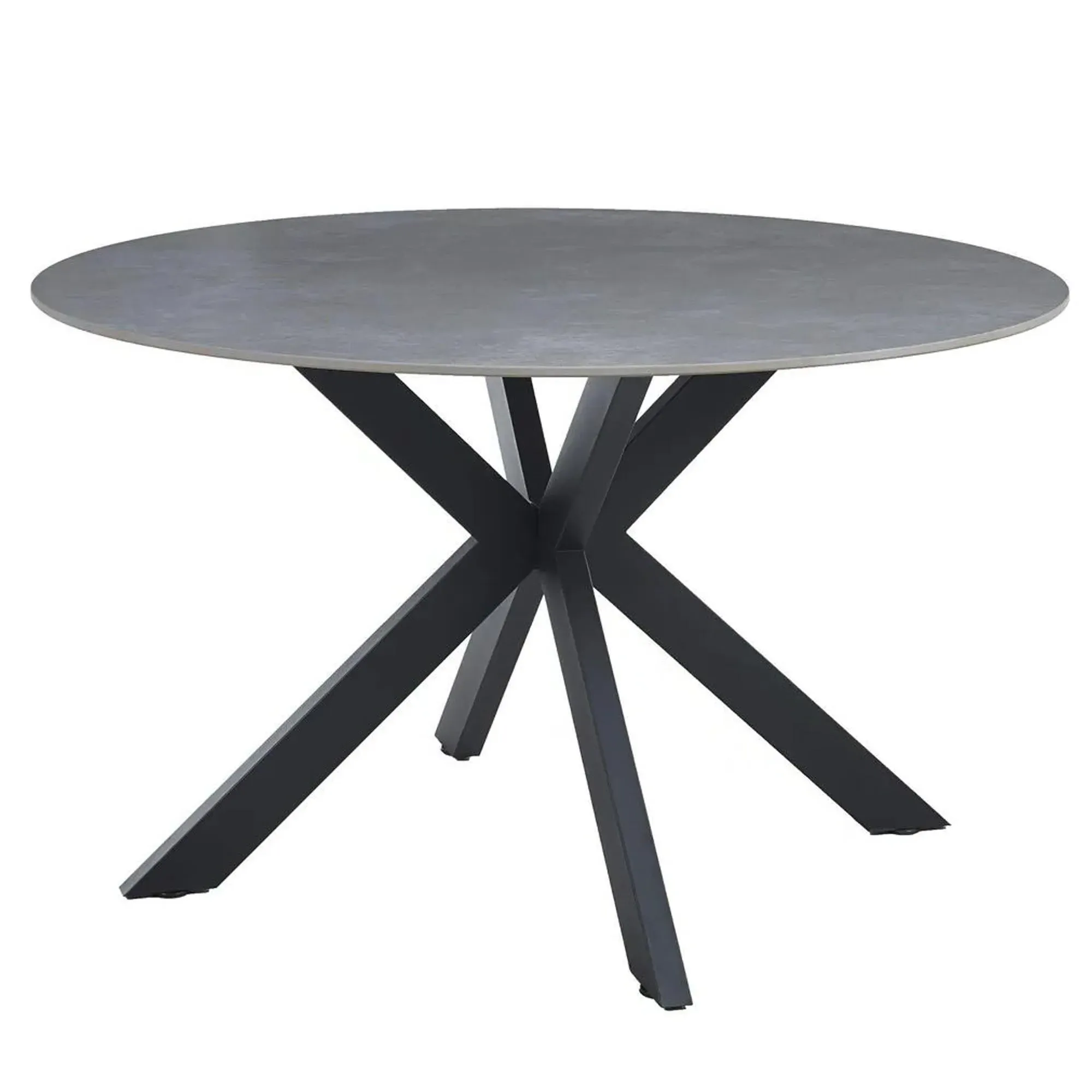 Novara 4-Seater Round Dining Table - Grey, Ceramic