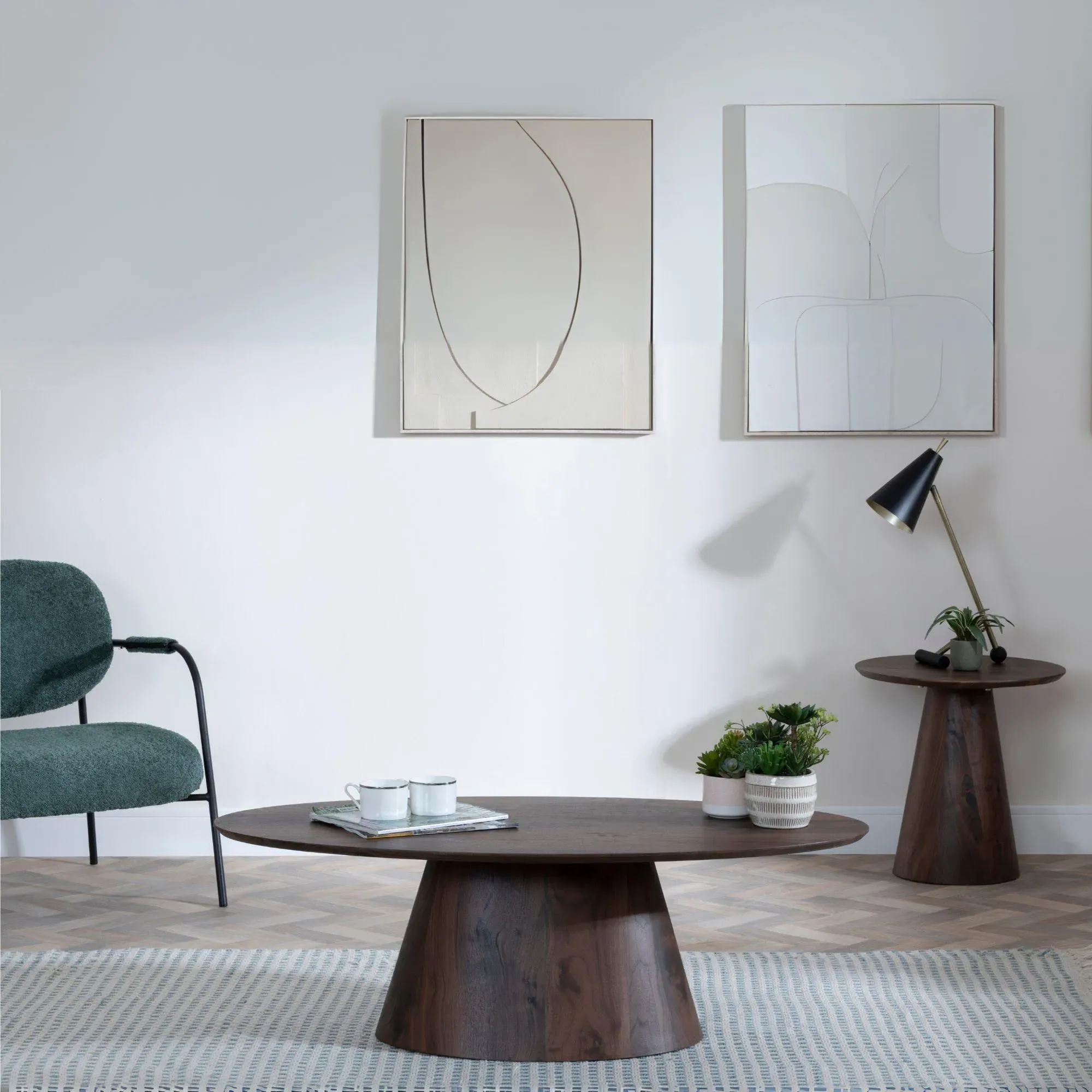 Palma Oval Coffee Table - Walnut