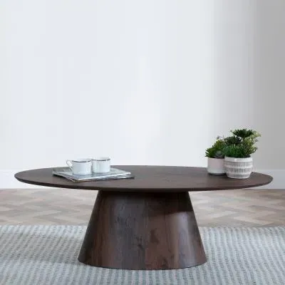 Palma Oval Coffee Table - Walnut
