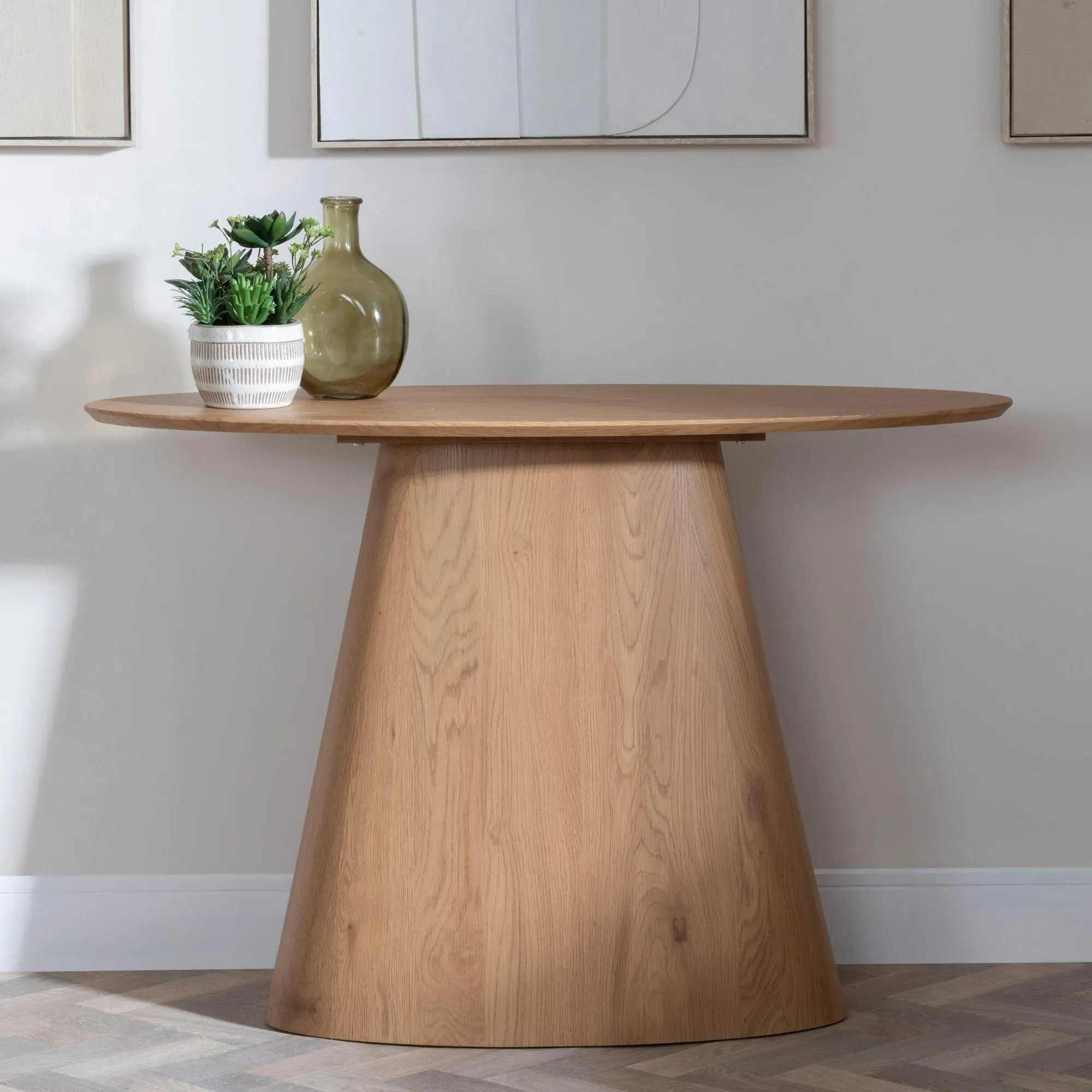 Palma Oval Console Table - Oak
