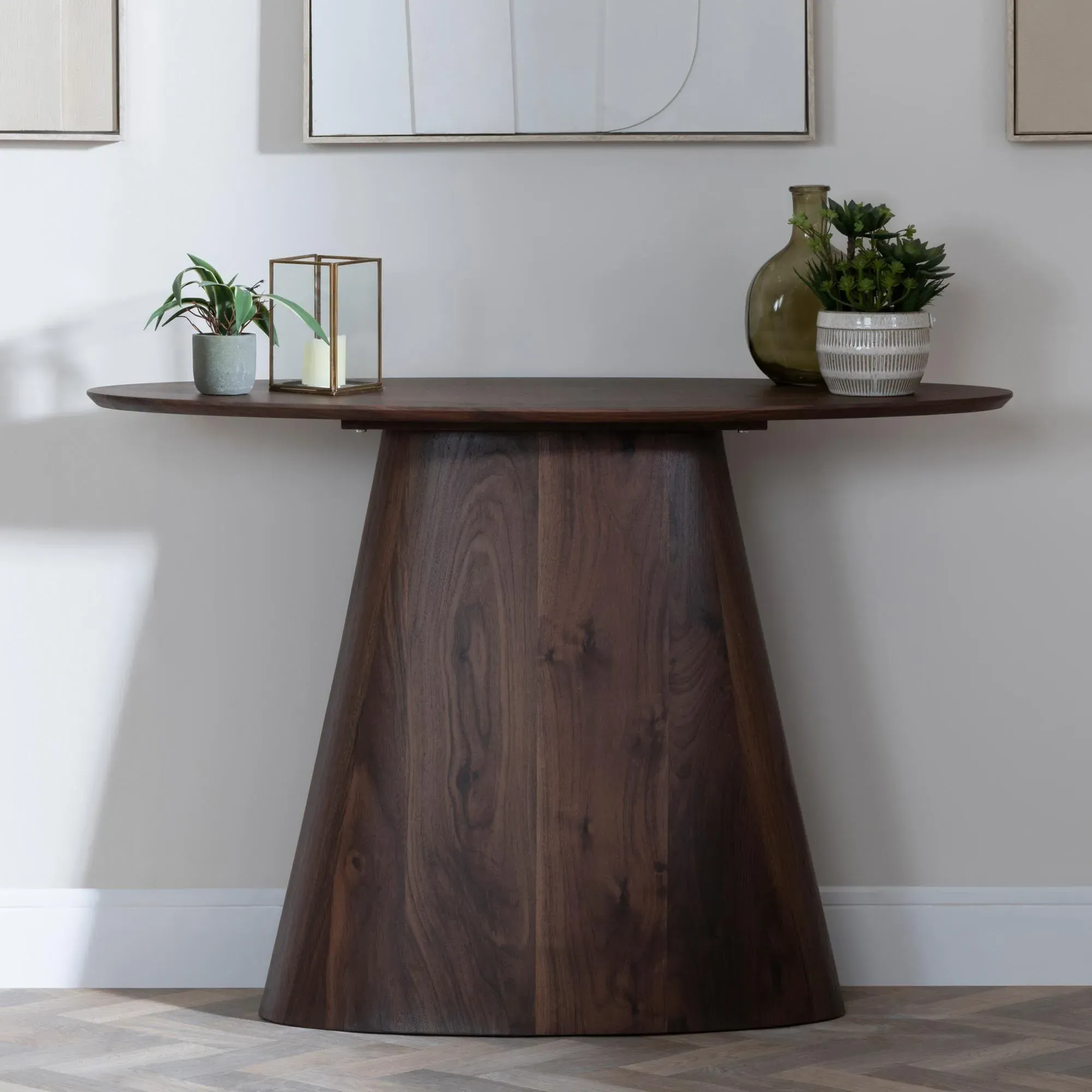Palma Oval Console Table - Walnut