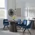 Palma Oval Dining Set with Arctic Swivel Chair - Walnut, Blue Velvet