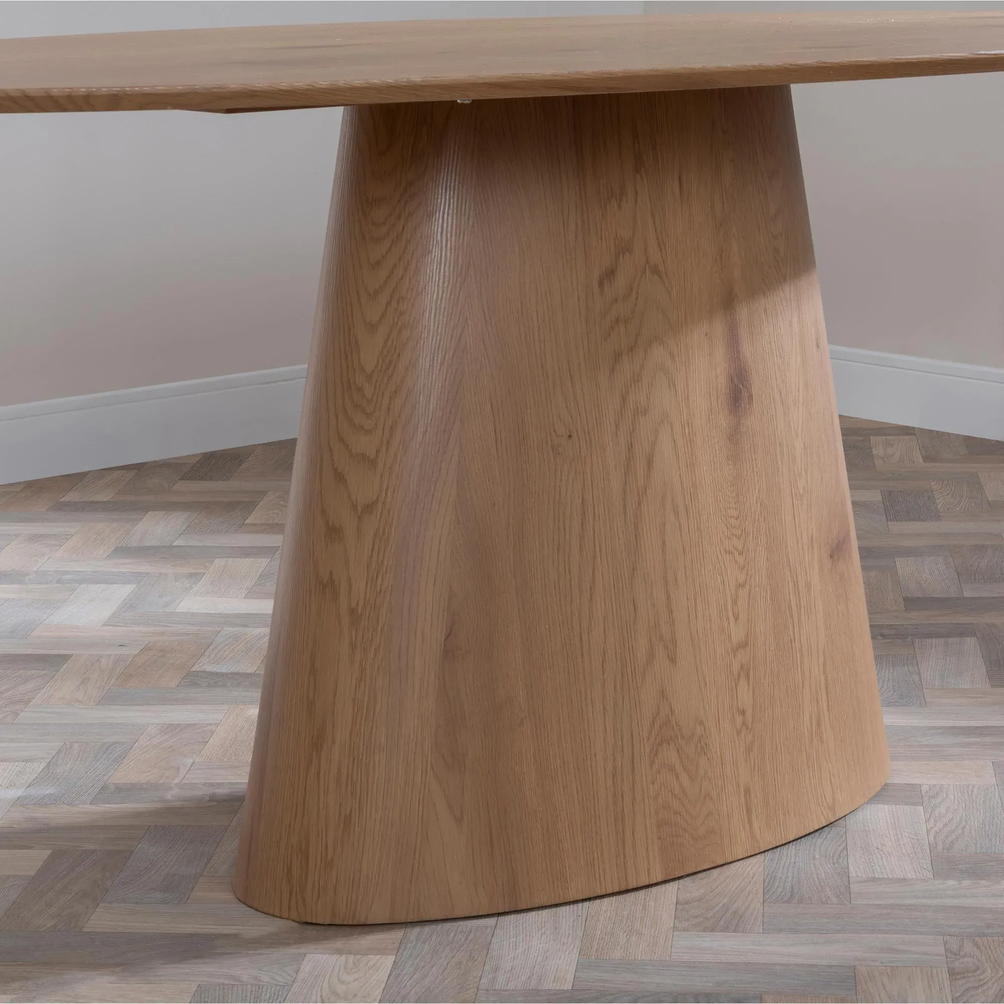 Palma Oval Dining Set with Corona Chair - Oak, Green Fabric