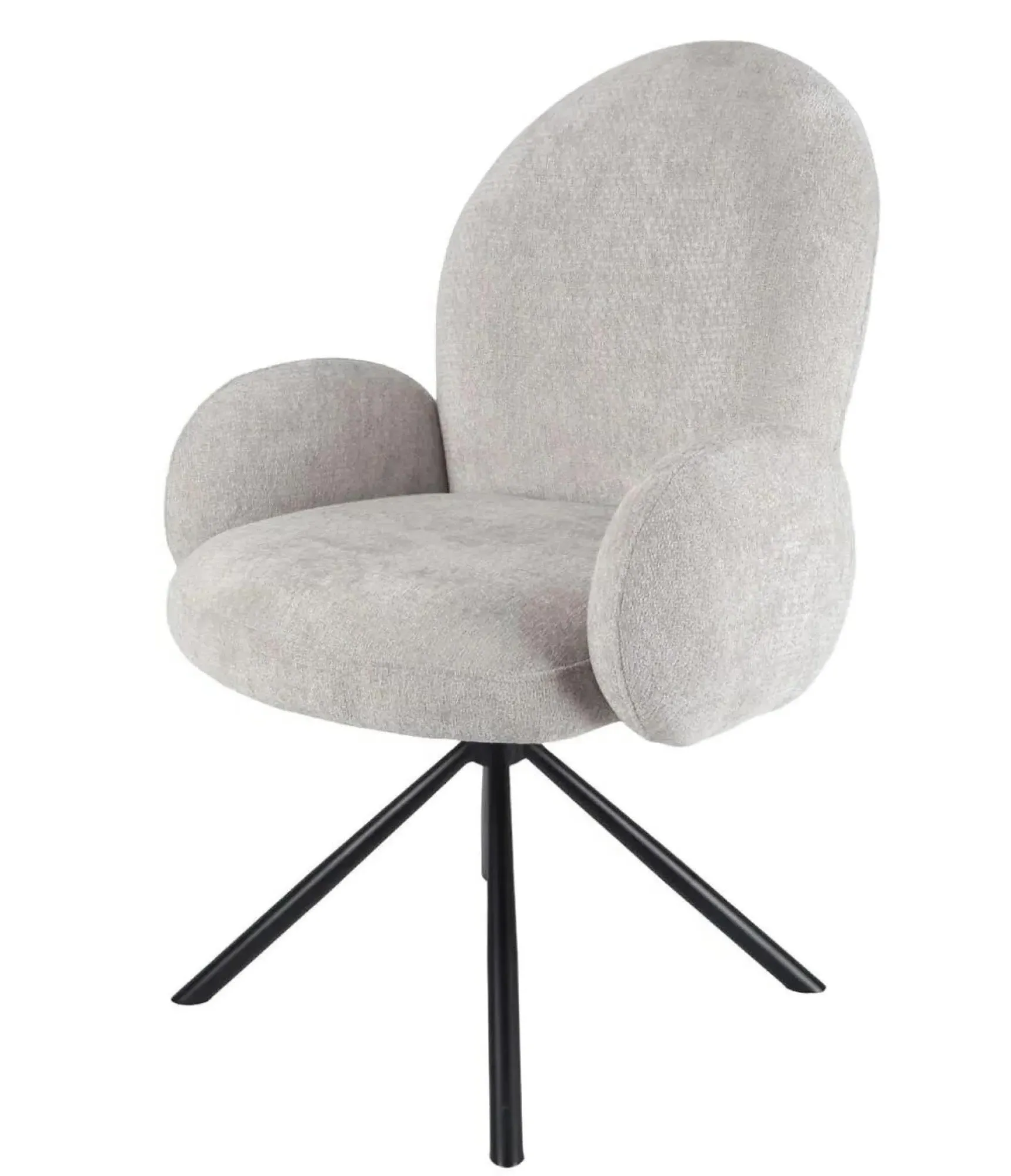 Palma Oval Dining Set with Theo Swivel Chair - Oak, Grey Fabric