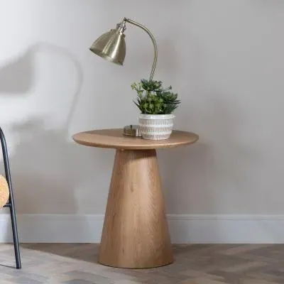 Palma Round End Table - Oak image