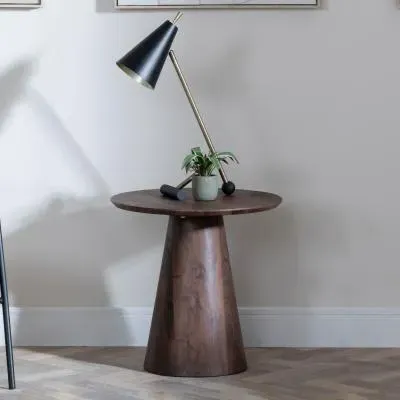 Palma Round End Table - Walnut