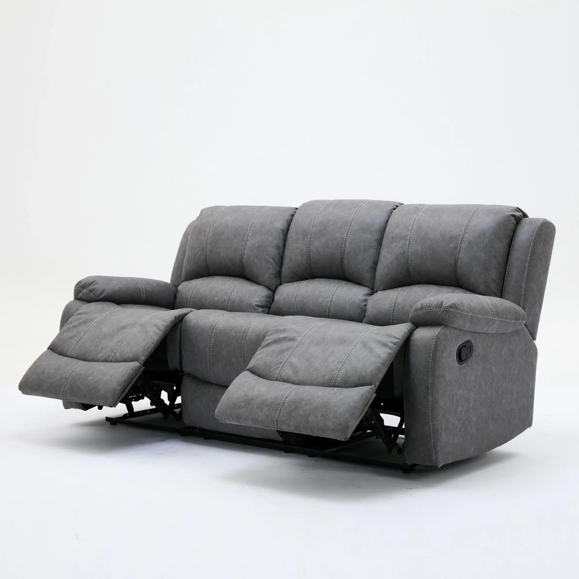Paloma 3-Seater Manual Recliner Sofa - Grey, Endurance Fabric