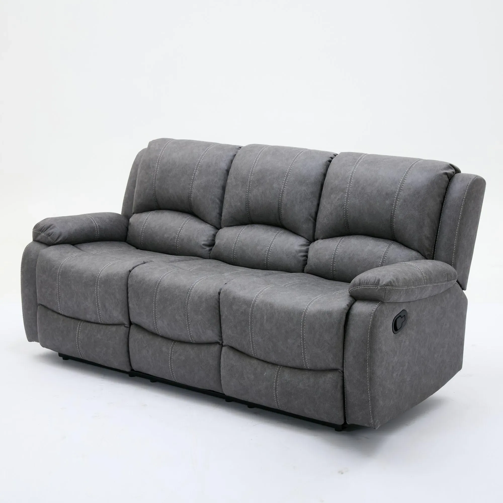 Paloma 3-Seater Manual Recliner Sofa - Grey, Endurance Fabric