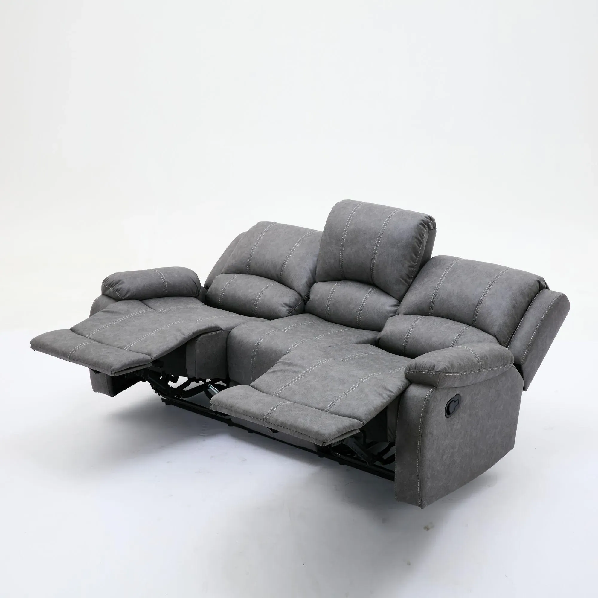 Paloma 3-Seater Manual Recliner Sofa - Grey, Endurance Fabric