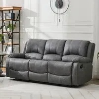 Paloma 3-Seater Manual Recliner Sofa - Grey, Endurance Fabric
