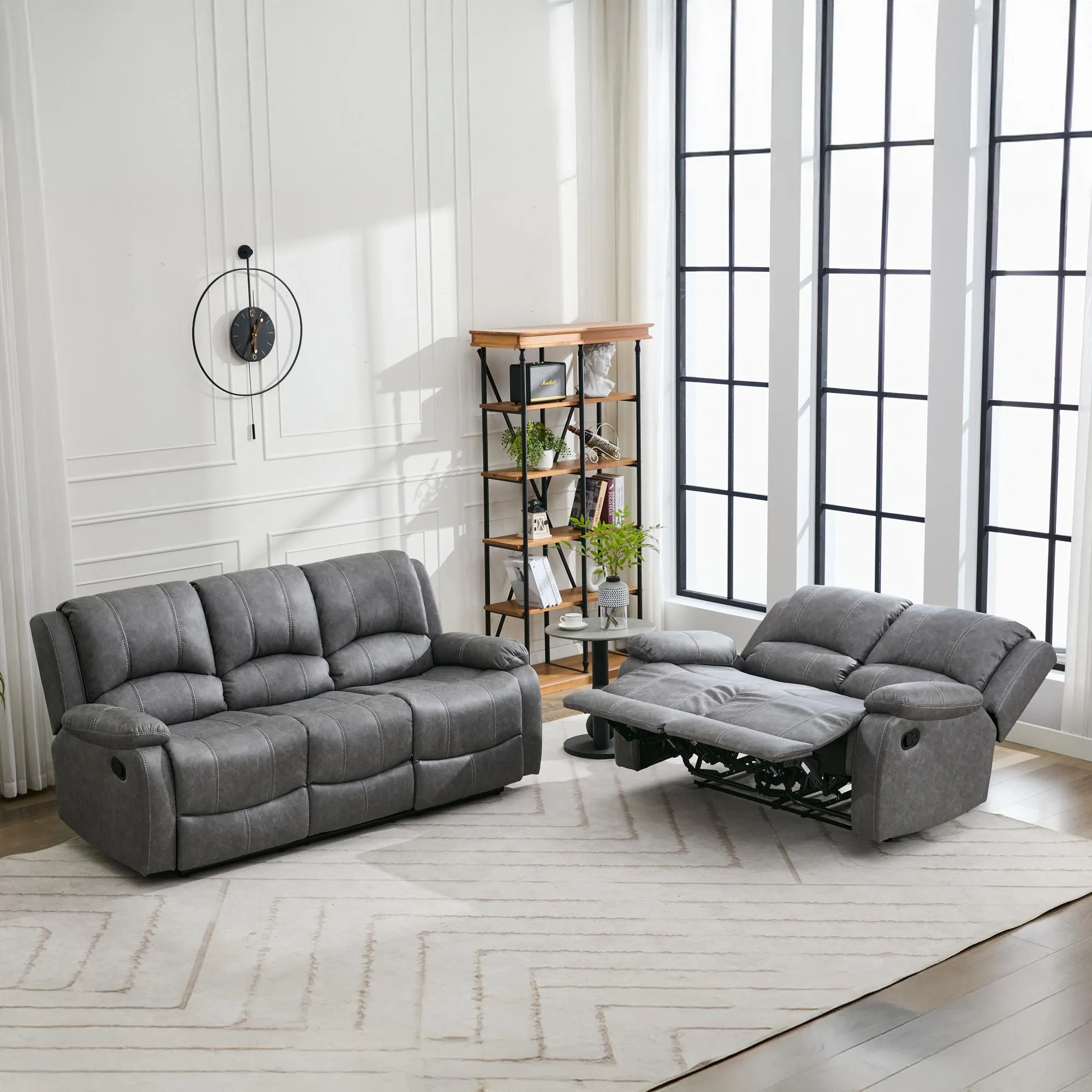Paloma 3+2 Seater Recliner Sofa Set - Grey, Endurance Fabric