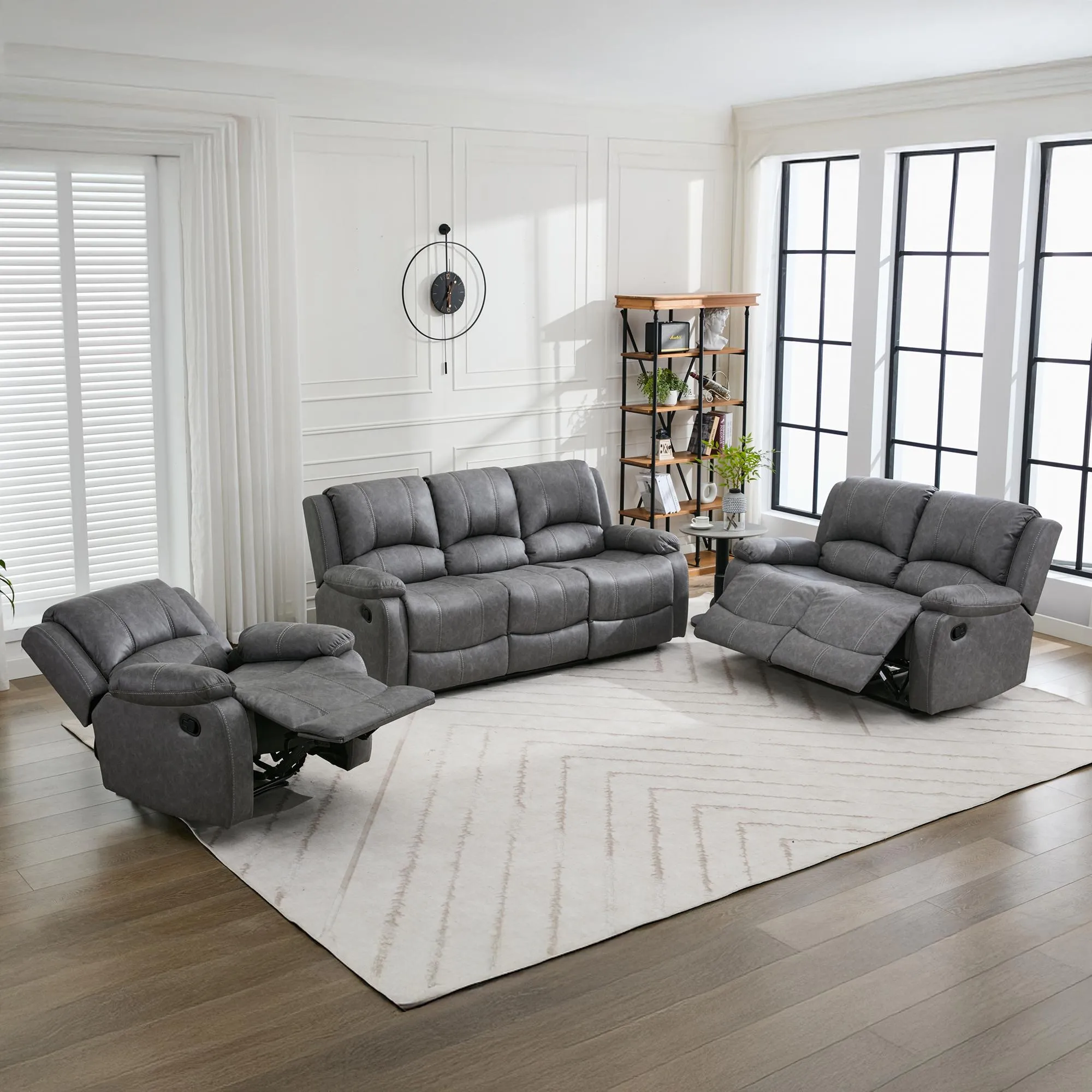 Paloma 3+2+1 Seater Recliner Sofa Set - Grey, Endurance Fabric