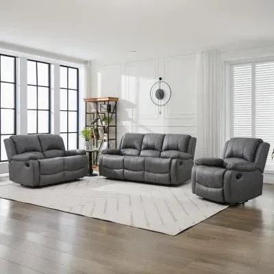 Paloma 3+2+1 Seater Recliner Sofa Set - Grey, Endurance Fabric