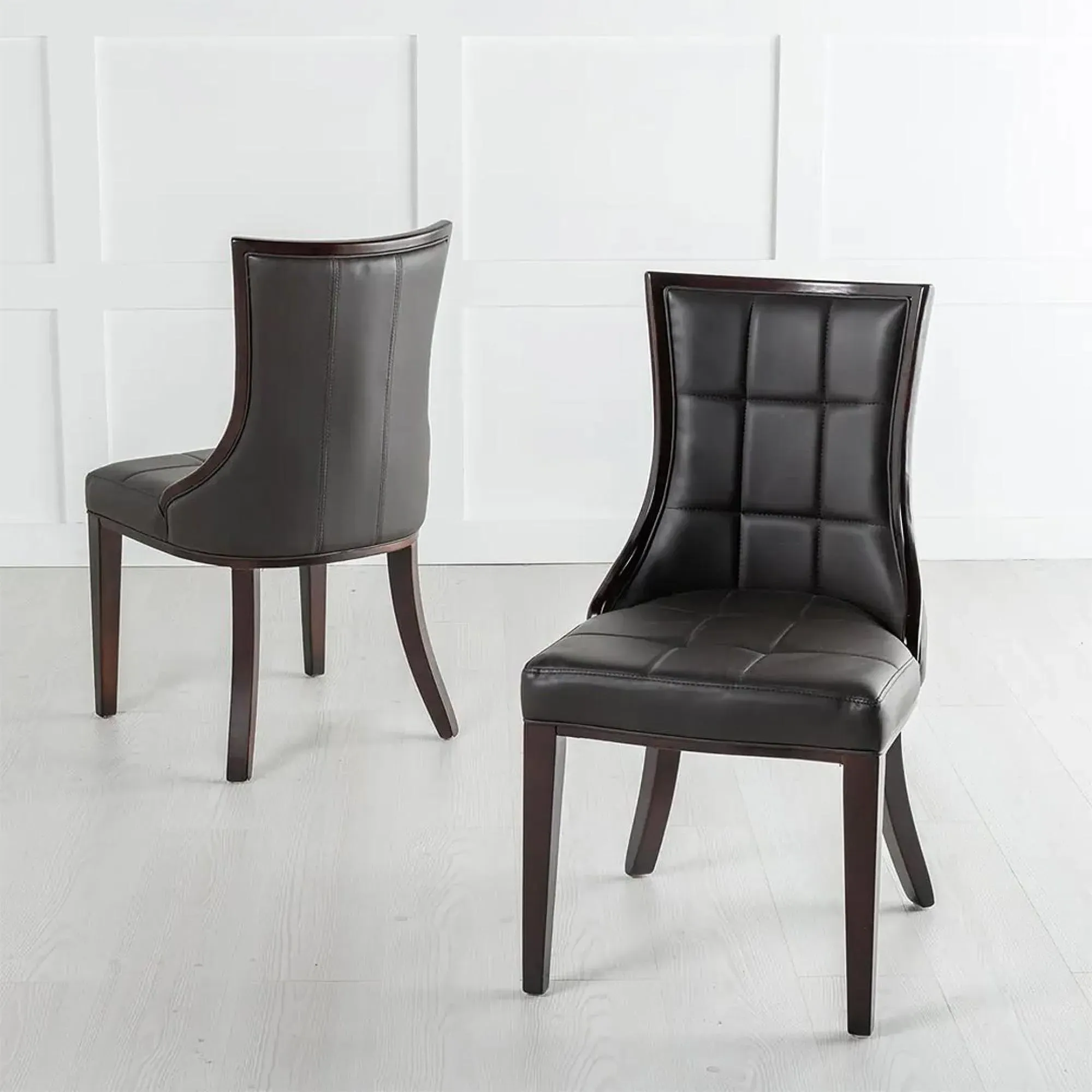 Paris Dining Chair - Brown, Faux Leather
