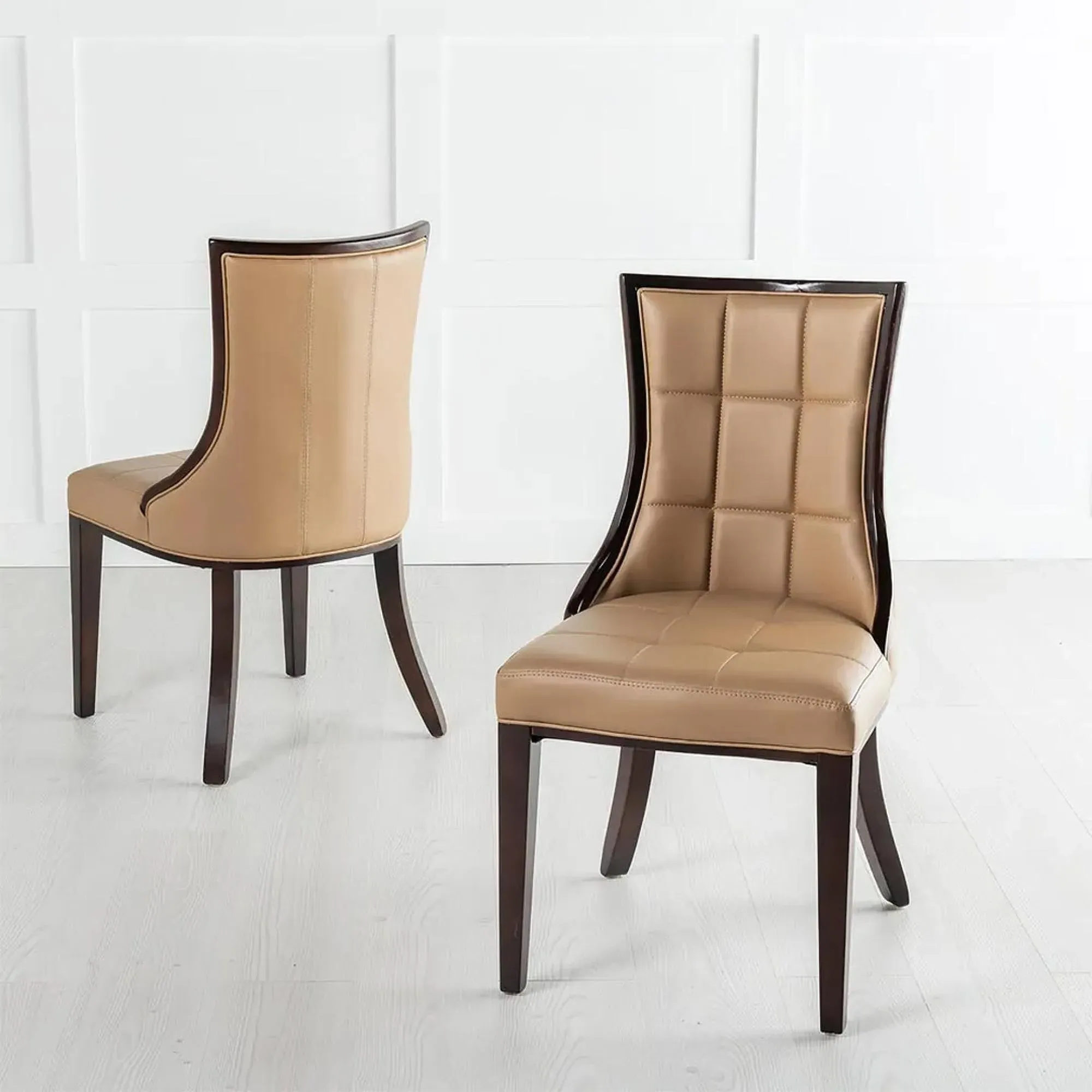 Paris Dining Chair - Taupe, Faux Leather