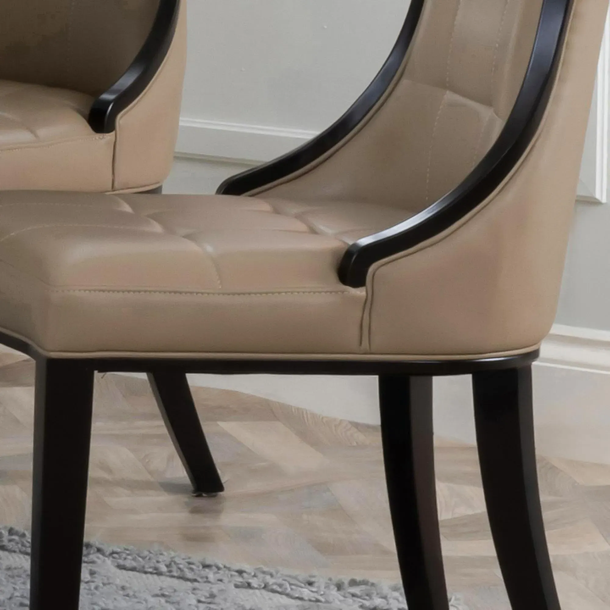 Paris Dining Chair - Taupe, Faux Leather