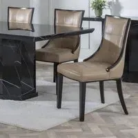 Paris Dining Chair - Taupe, Faux Leather