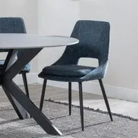 Peyton Dining Chair - Blue, Boucle Fabric