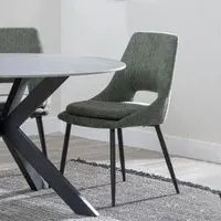 Peyton Dining Chair - Green, Boucle Fabric