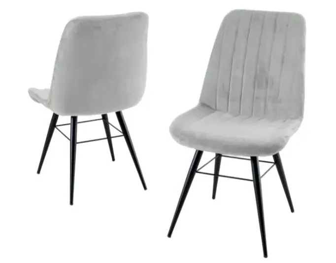 Piano Dining Chair - Beige, Velvet