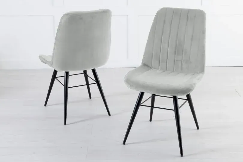 Piano Dining Chair - Beige, Velvet