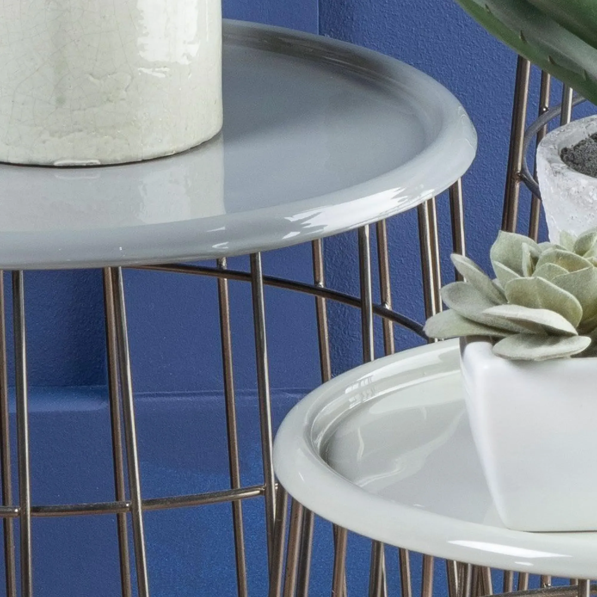 Quinn Round Nesting Tables Set of 3 - Grey, Metal