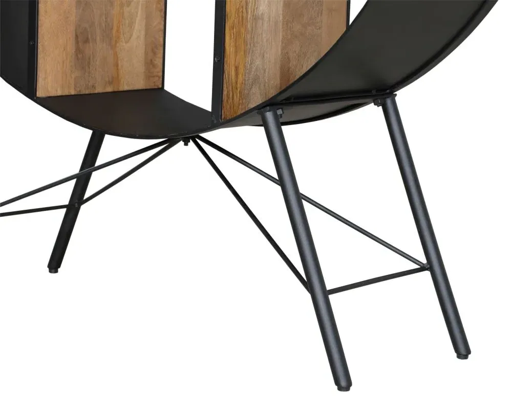 Reed Round Bookshelf with 6 Shelves - Black, Metal