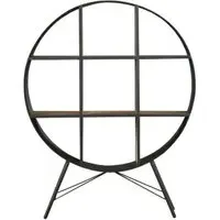 Reed Round Bookshelf with 6 Shelves - Black, Metal