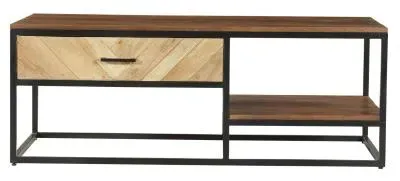 Rennes Chevron Coffee Table with Storage - Natural, Mango Wood image
