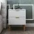 Ridged 2 Drawer Bedside Table - White, Gold