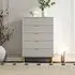 Ridged 5 Drawer Chest - Grey, MDF