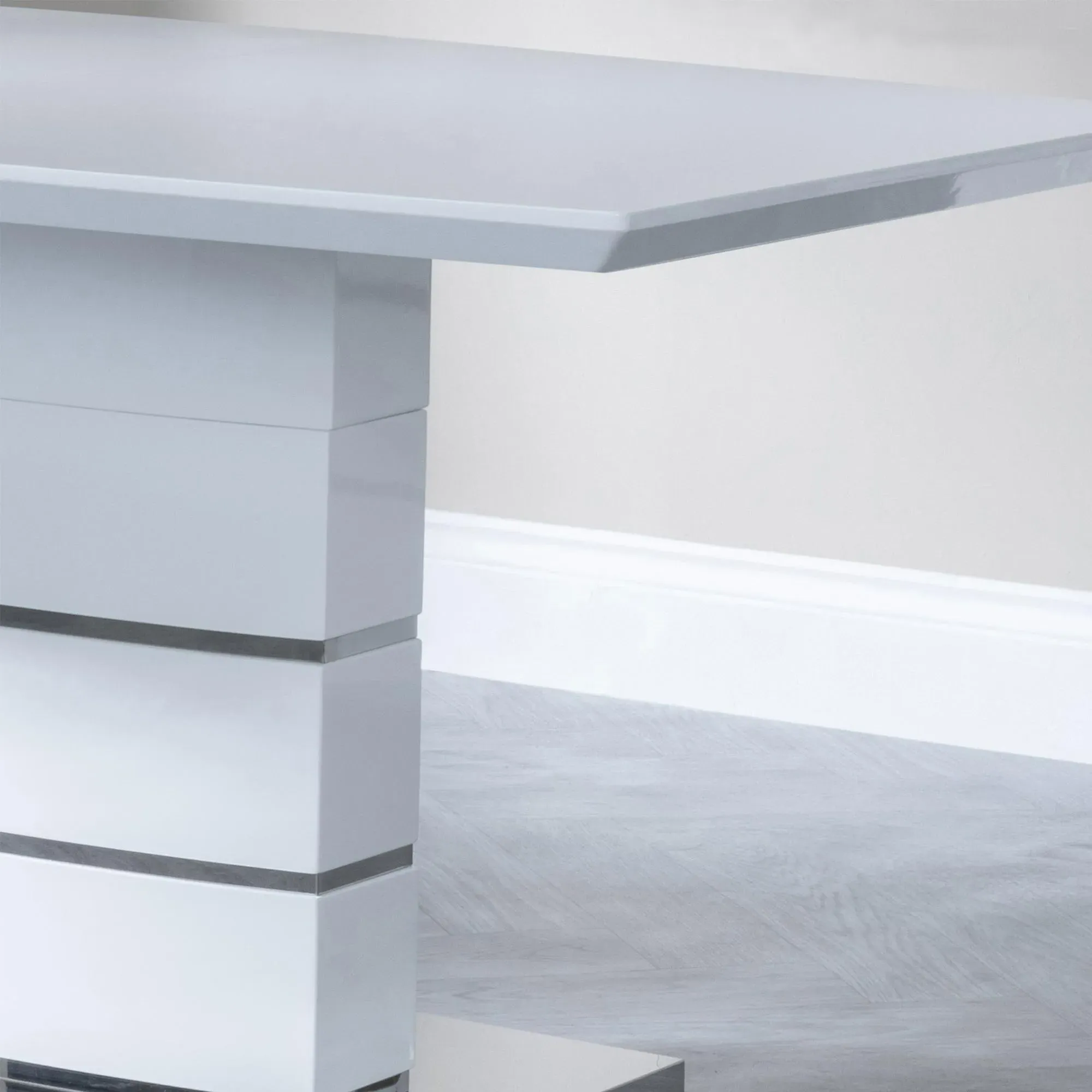 Rimini 6-Seater Dining Table - White, High Gloss