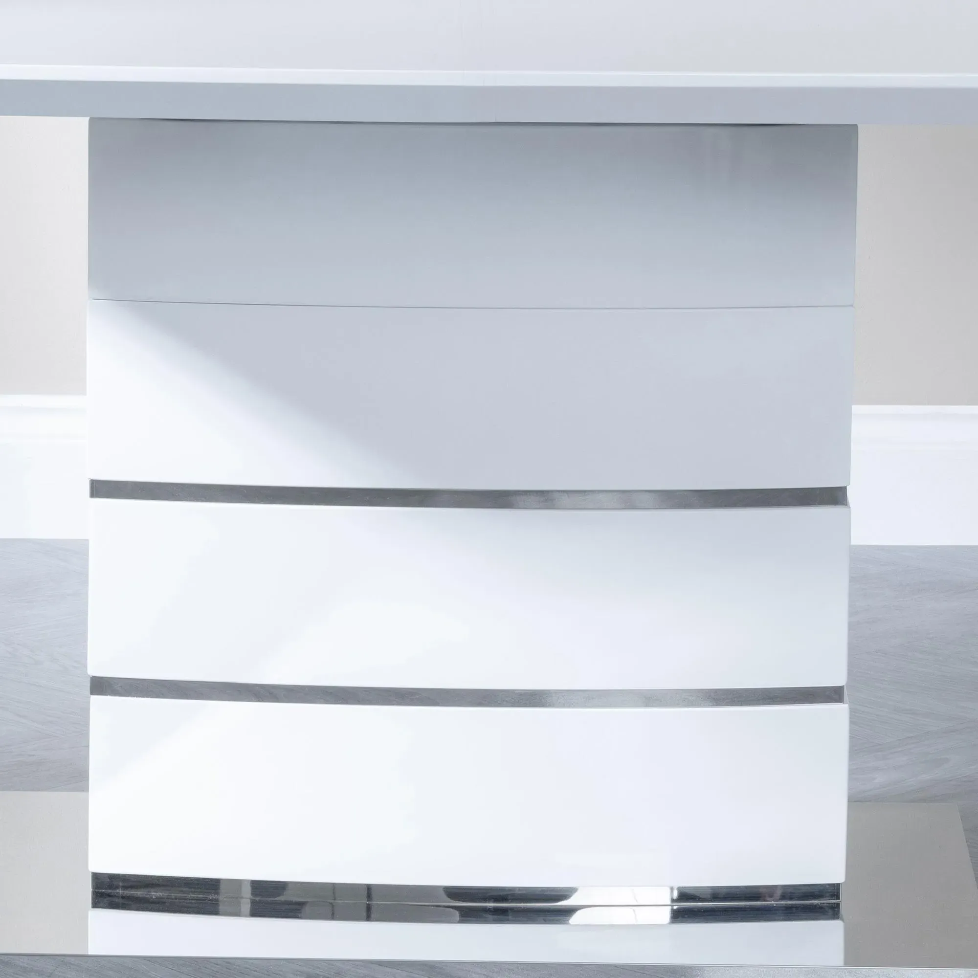 Rimini 6-Seater Dining Table - White, High Gloss