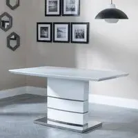 Rimini 6-Seater Dining Table - White, High Gloss