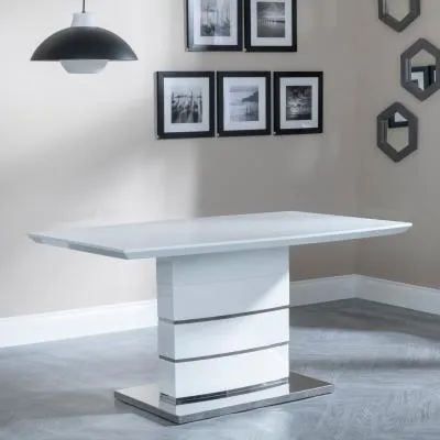 Rimini 6-Seater Dining Table - White, High Gloss image