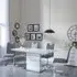Rimini Dining Set with Bianco Chairs - White Gloss, Faux Leather