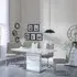 Rimini Dining Set with Bianco Chairs - White Gloss, Faux Leather