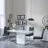 Rimini Dining Set with Bianco Chairs - White Gloss, Faux Leather