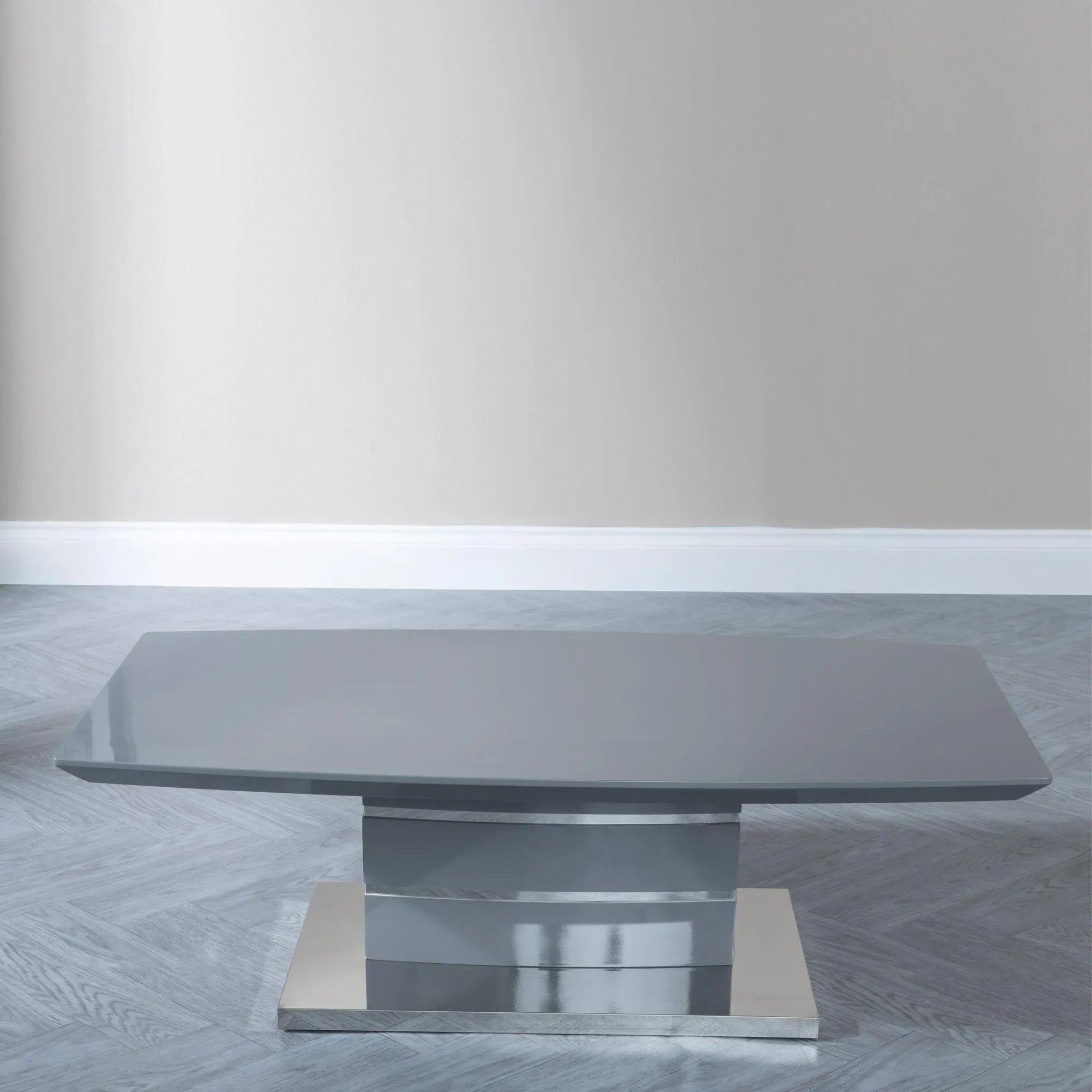 Rimini Rectangular Coffee Table - Grey, High Gloss