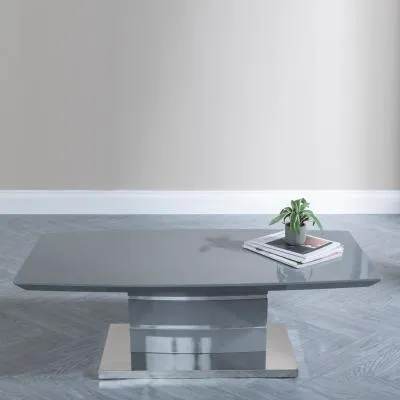 Rimini Rectangular Coffee Table - Grey, High Gloss image