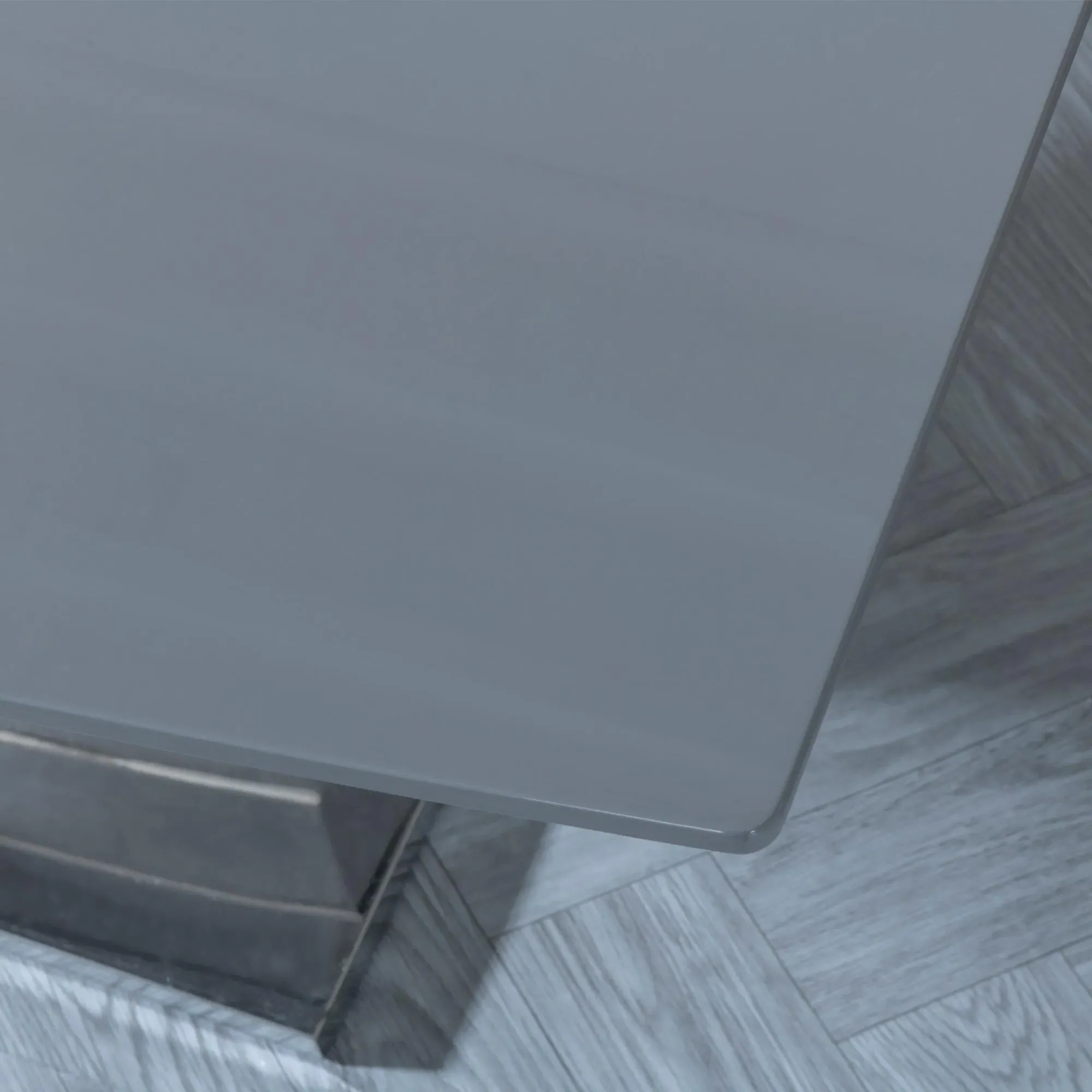 Rimini Square Lamp Table - Grey, High Gloss