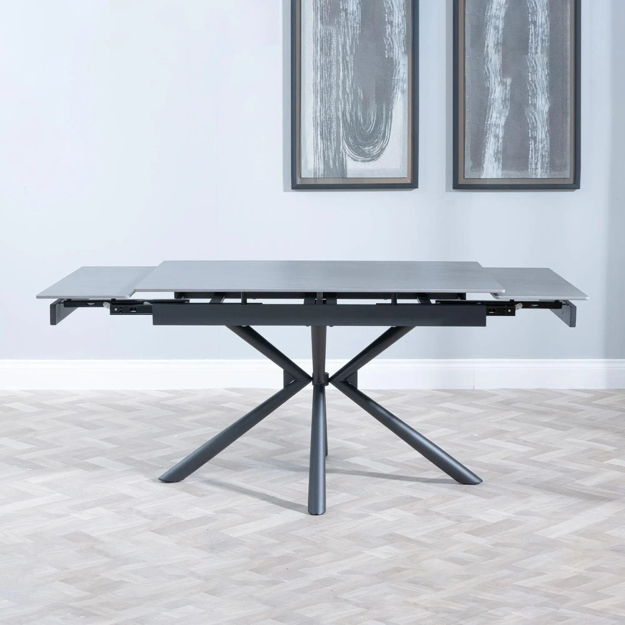 Ripon Extendable Dining Set with Boden Chair - Black, Ceramic