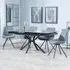 Ripon Extendable Dining Set with Boden Swivel Chair - Black, Fabric
