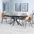Ripon Extendable Dining Set with Corona Chair - Black, Ceramic
